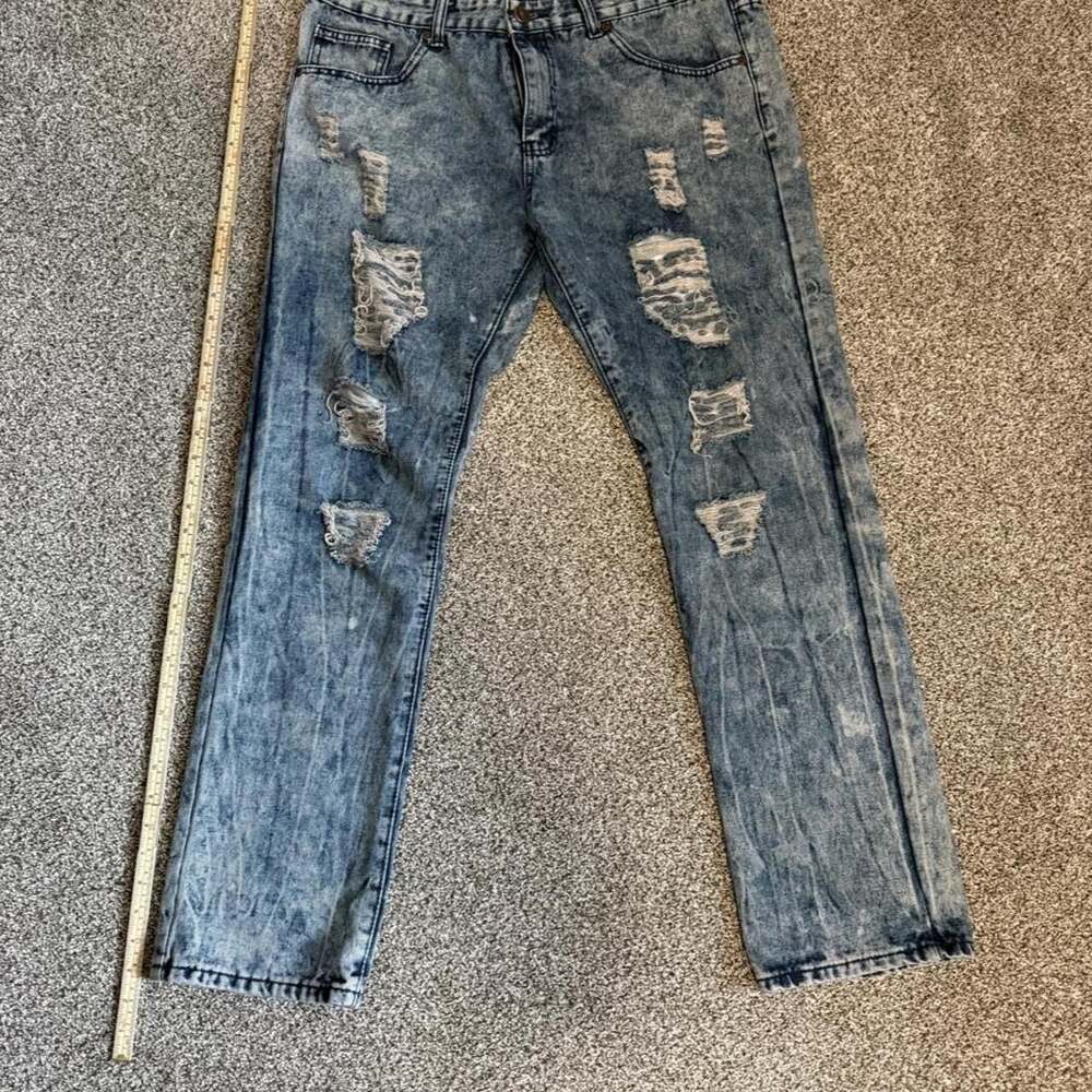 True Rock Bombers-105 Distressed Acid Wash Jeans Size 36